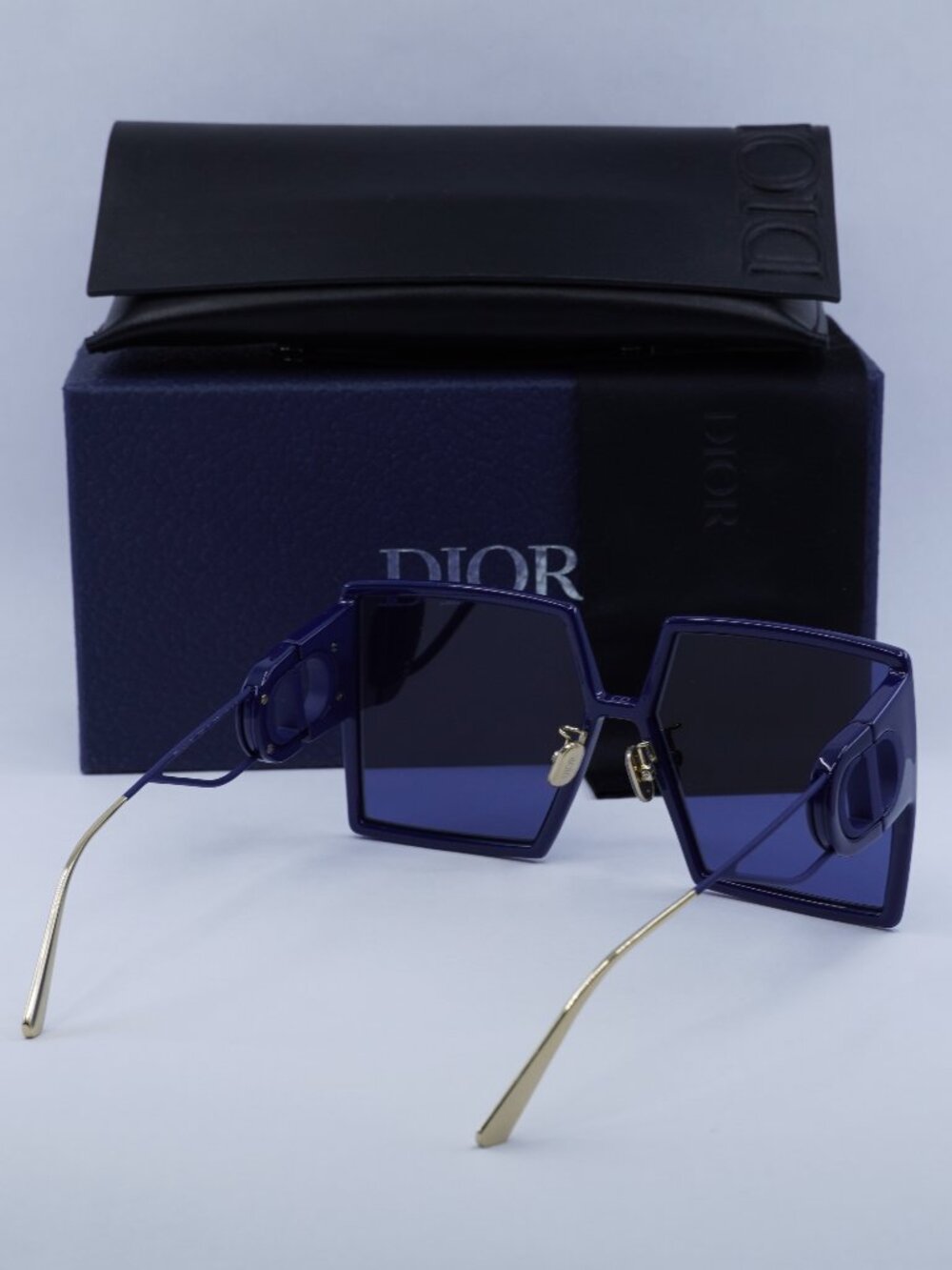 Dior 30MONTAIGNE SU 30B0 Sunglasses - Blue Square Frame, Blue Lenses - Picture 10 of 10